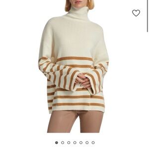 Frame Breton Cashmere Striped Turtleneck Sweater